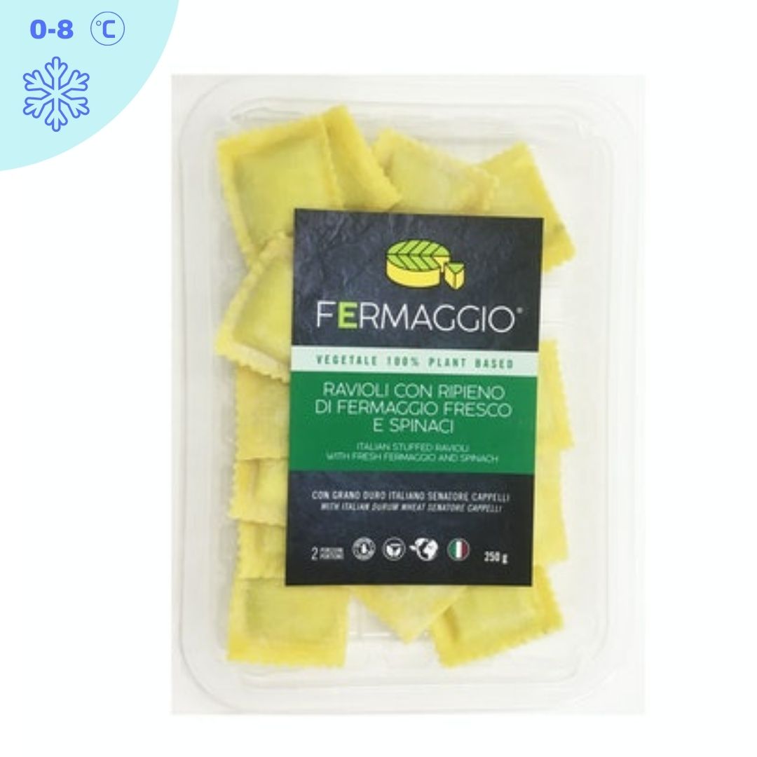 RAVIOLI CON RIPIENO DI FERMAGGIO FRESCO E SPINACI 250G